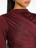 Ruched Long Sleeve Midi Dress H6677