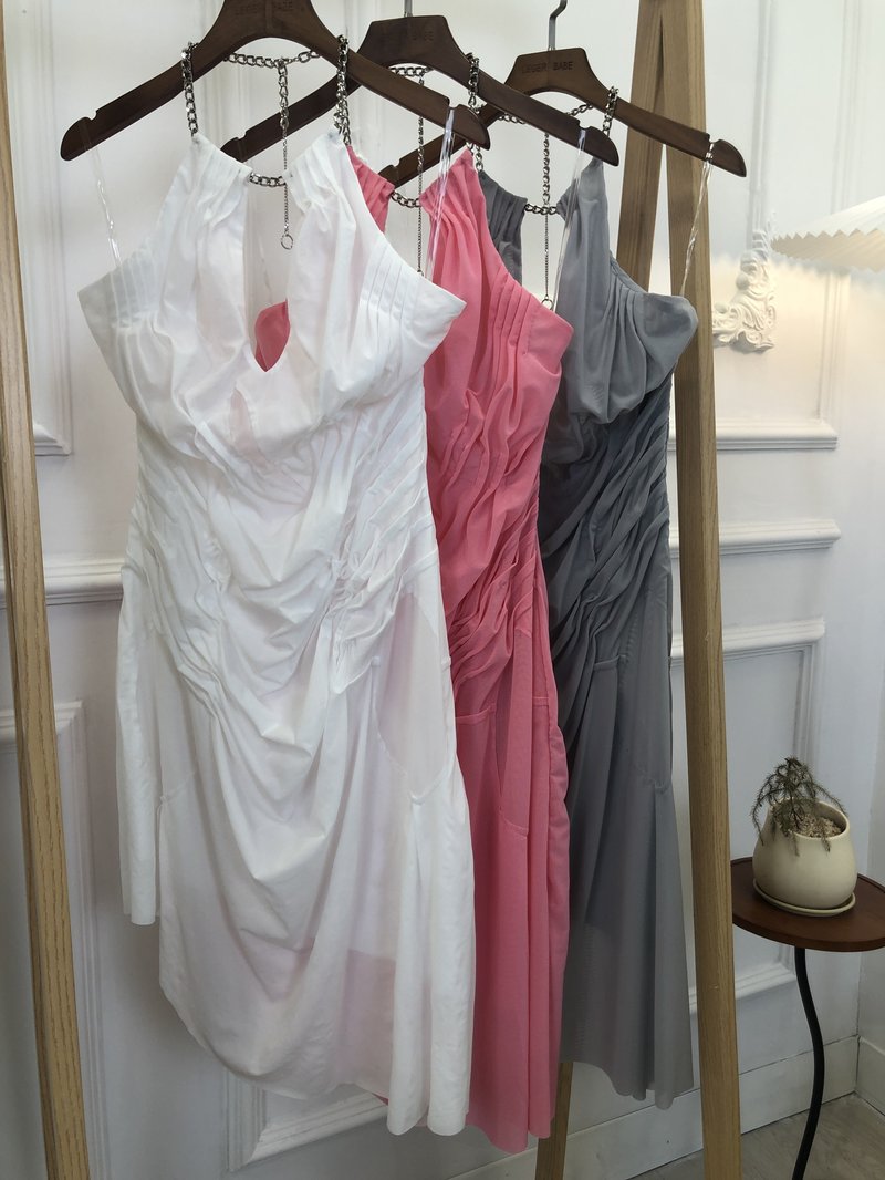 Ruched Sleeveless Midi Dress H6496