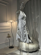 Ruched Sleeveless Midi Dress H6496