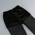 Ruffle Crop Top & Sheer Wide Leg Pants Set H7123