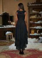 Ruffle Tiered Asymmetric Midi Dress H7088