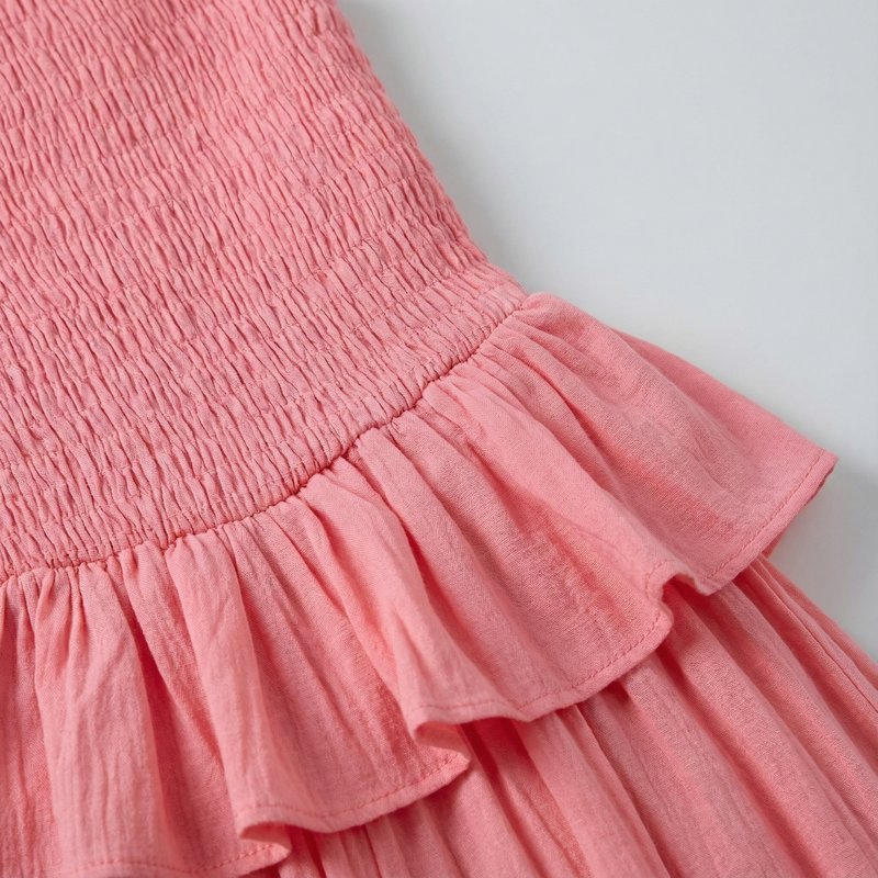 Ruffle Tiered Asymmetric Midi Dress H7088
