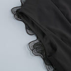 Ruffled Asymmetrical Black Mini Dress H6890