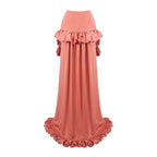 Ruffled Asymmetrical Satin Skirt H7027