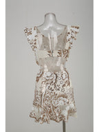 Ruffled Embroidered White Mini Dress H6254