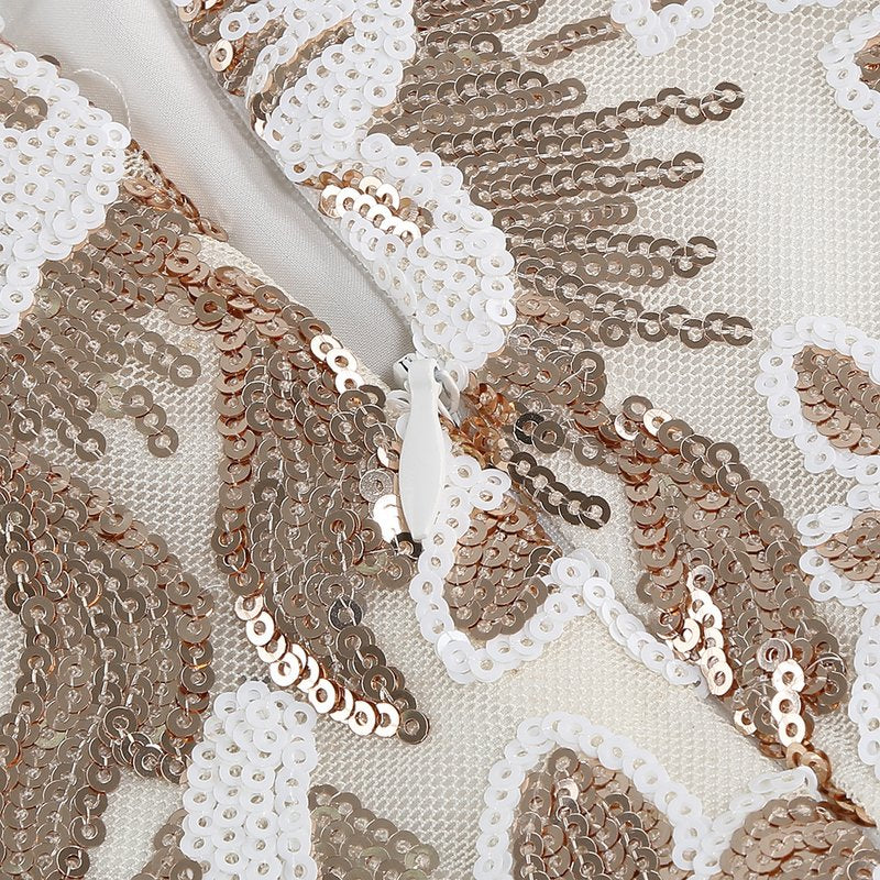 Ruffled Embroidered White Mini Dress H6254