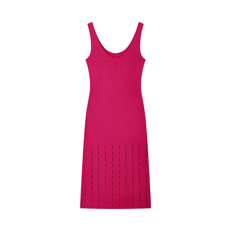 Scoop Neck Knit Midi Dress H6697