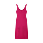 Scoop Neck Knit Midi Dress H6697