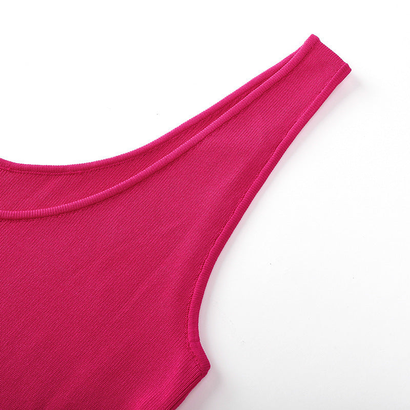 Scoop Neck Knit Midi Dress H6697
