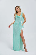 Sequin Cowl Neck Maxi Dress H6592