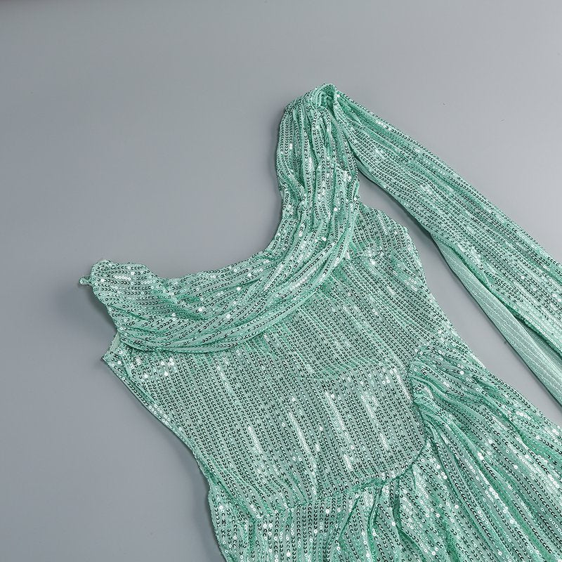 Sequin Cowl Neck Maxi Dress H6592