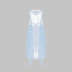 Sequin Ruffle Side Slit Maxi Dress H5997