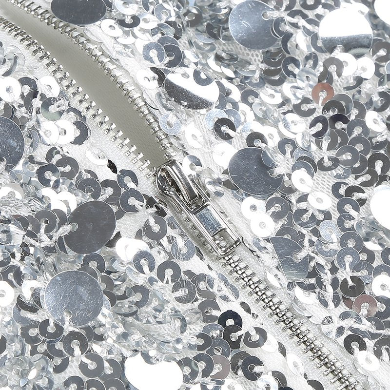 Sequin Turtleneck Mini Dress H6471