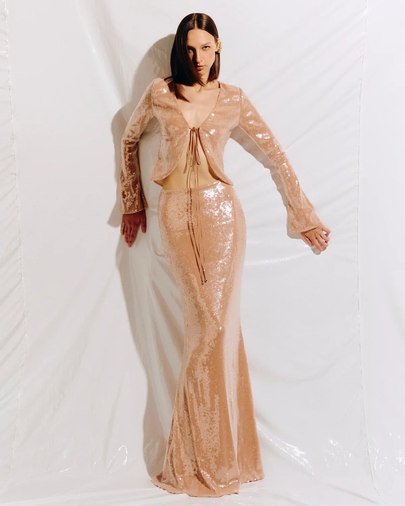 Sequin Two-Piece Mermaid Gown H6717