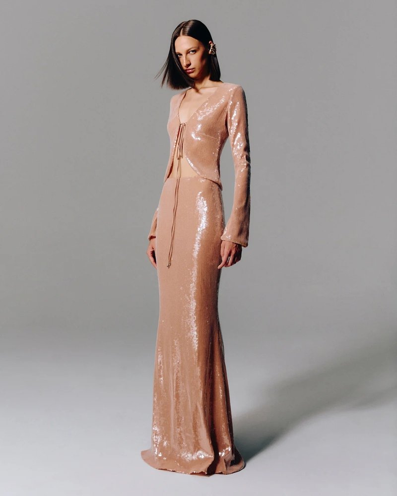Sequin Two-Piece Mermaid Gown H6717