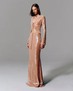 Sequin Two-Piece Mermaid Gown H6717