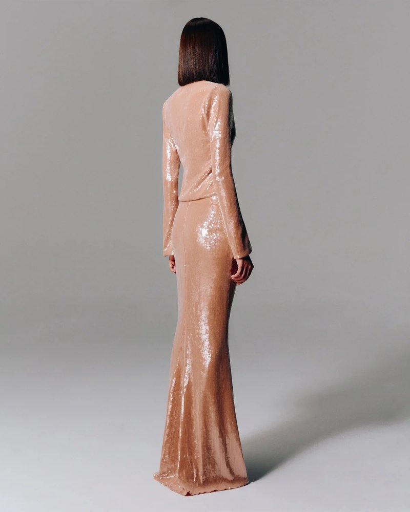 Sequin Two-Piece Mermaid Gown H6717
