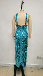 Sequin V-Neck Maxi Dress H6871