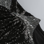 Sequined Asymmetric Split Maxi Dress H6565