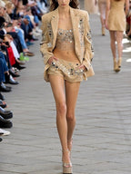 Sequined Blazer Shorts Set H6478