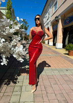 Sequined Bodice Mermaid Evening Gown H4718