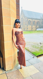 Sequined Bodice Mermaid Evening Gown H4718