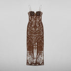 Sequined Bodice Mermaid Evening Gown H4718