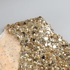 Sequined Cutout Long Sleeve Gown H6566