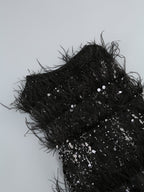 Sequined Feather Tiered Maxi Dress H7142