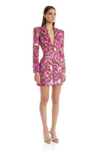 Sequined Floral Blazer Mini Dress H6250