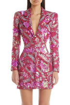 Sequined Floral Blazer Mini Dress H6250