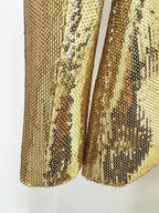 Sequined Gold Blazer & Flare Pants Set H6742