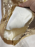 Sequined Gold Blazer & Flare Pants Set H6742