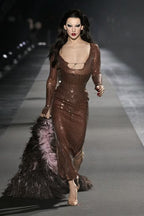 Sequined Long Sleeve Maxi Dress H5550