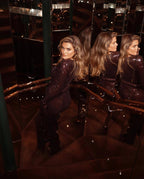 Sequined Long Sleeve Maxi Dress H5550