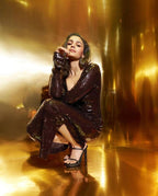 Sequined Long Sleeve Maxi Dress H5550