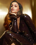 Sequined Long Sleeve Maxi Dress H5550