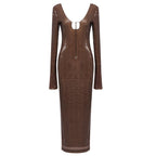 Sequined Long Sleeve Maxi Dress H5550