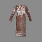 Sequined Long Sleeve Maxi Dress H5550