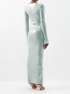 Sequined Long Sleeve Maxi Dress H5550