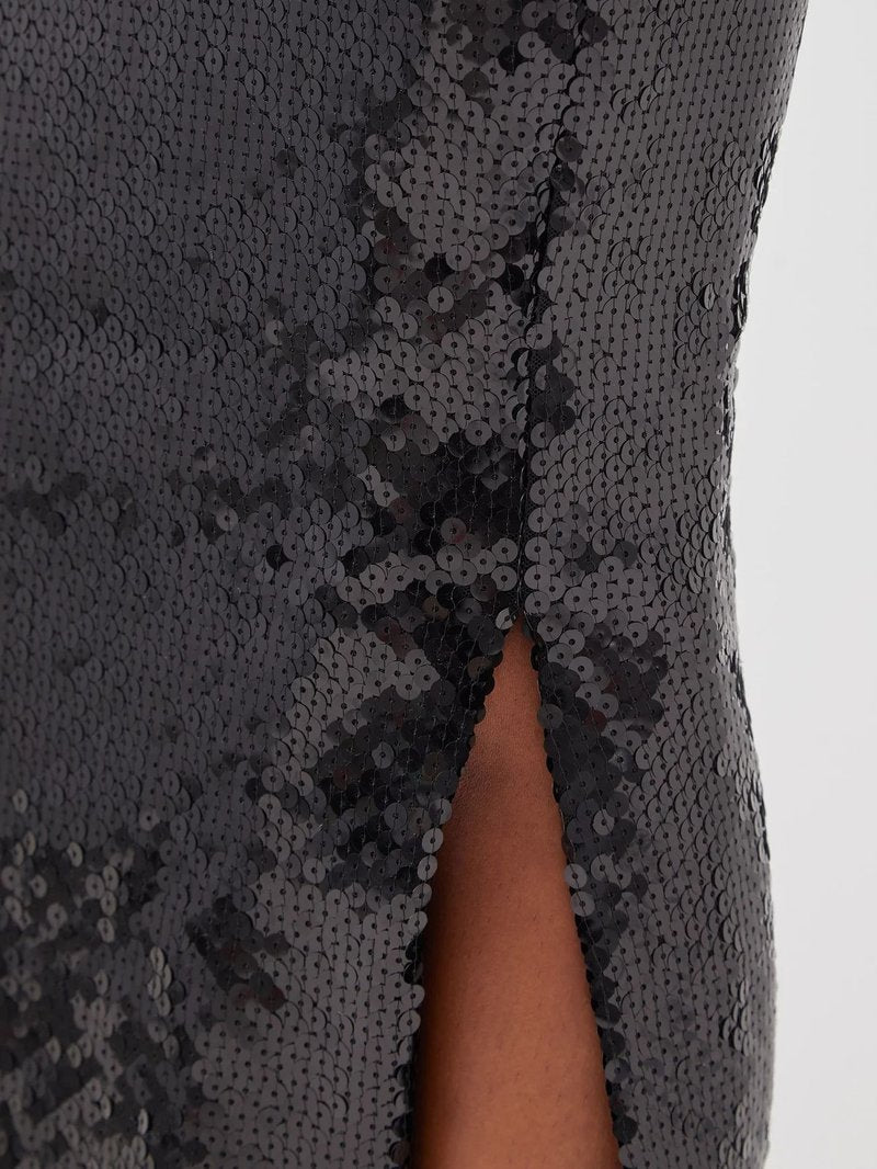 Sequined Long Sleeve Maxi Dress H5550