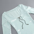 Sequined Long Sleeve Maxi Dress H5550