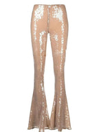 Sequined Sheer Button-Up Blouse H6463