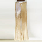 Sequined Sheer Button-Up Blouse H6463
