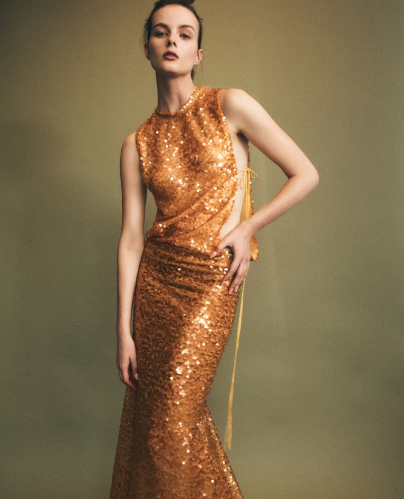 Sequined Sleeveless Maxi Dress H7013