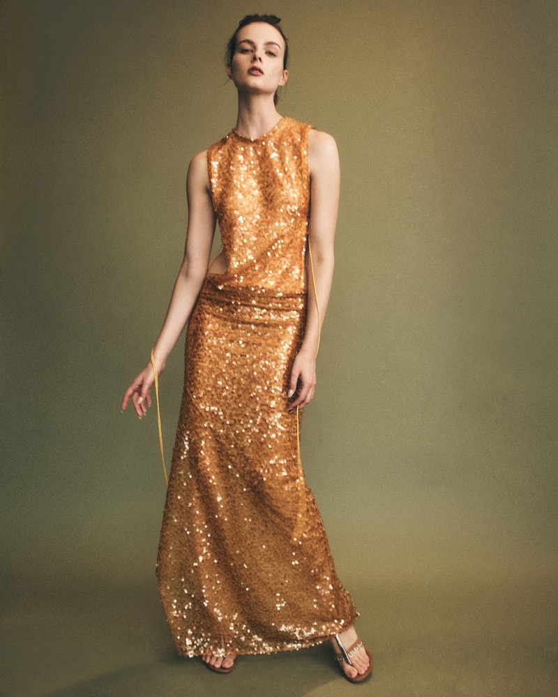 Sequined Sleeveless Maxi Dress H7013