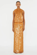 Sequined Sleeveless Maxi Dress H7013