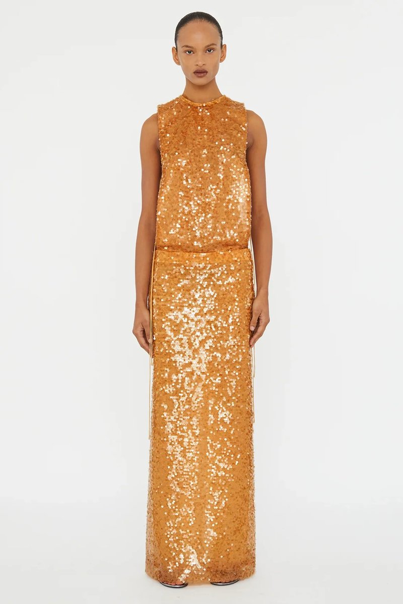 Sequined Sleeveless Maxi Dress H7013
