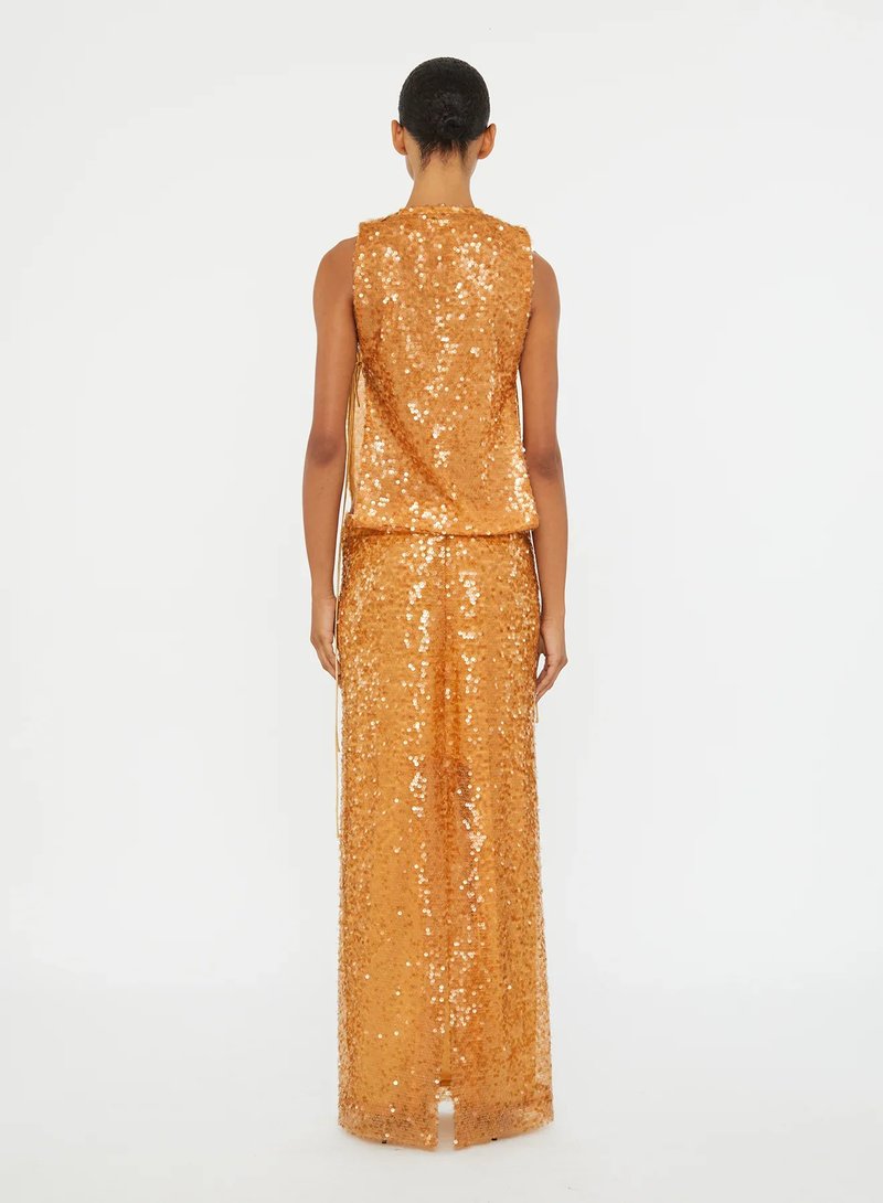 Sequined Sleeveless Maxi Dress H7013