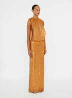 Sequined Sleeveless Maxi Dress H7013